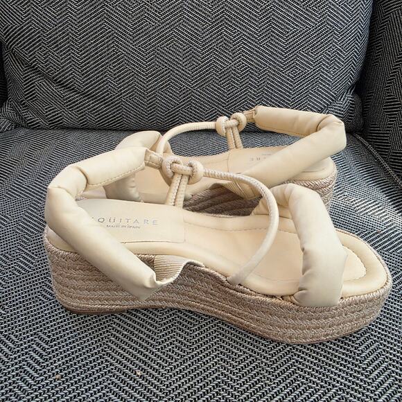 Equitare Kinga platform espadrille sandals in cream/Beige - Picture 13 of 16